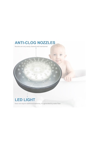 Wezone 6 İnç Dairesel Led Duş Başlığı - Su Akışı İle Çalışır, 3 Renk Sıcaklık Algılama, Yüksek Basınçlı, Anti-tıkanıklık, Abs Malzeme, G1/2 İç Vida Bağlantı Borusu Hariç Diğer