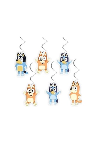 Asmalı Tavan Sarkıt Süsü Bluey 6lı Çok Renkli