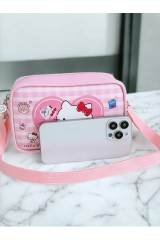 Kuromi Helloy Kitty Çapraz Askılı Kız Çocuk Çantası 418279645 Pembe