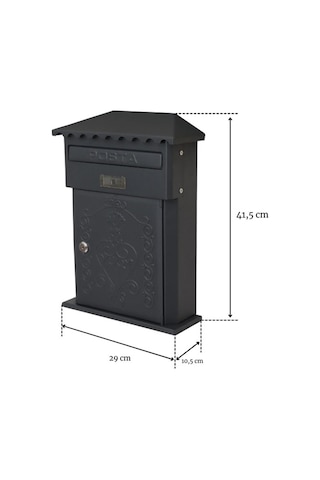 Akşan Metal Ferforje İlan Posta Kutusu Dış Mekan Antrasit