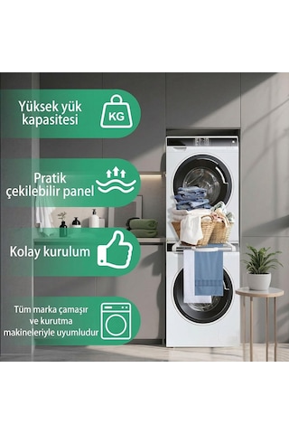 Ayt Çamaşır Makinesi Ve Kurutucu İstifleme Seti Askılıklı Çamaşır Askılık Diğer