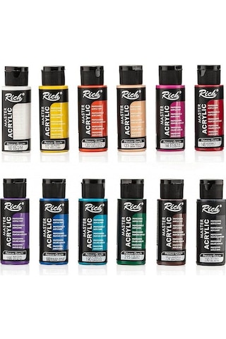 Mastermix 12x60cc Akrilik Boya Canlı Renkler Set / 11407