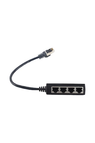 Fosenze Cat7 Rj45 Ağ Çözümleyici Adaptörü - 1 Erkek 4 Dişi Ethernet Bağlantısı, Altın Kaplı Çekirdek, Ev Ofis Kullanıma Uygun, Dürtüye Dayanıklı Abs Malzeme