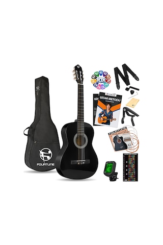 Fourtune Luca C-180BK Siyah Klasik Gitar Seti 4/4 Sap Ayarlı