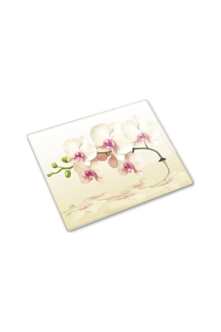 Decorıta Krem Orkide Desen/ Cam Kesme Tahtası 29cm X 34cm Diğer