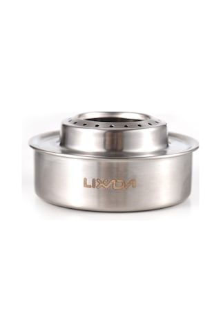 Yifomall Kamp İçin Paslanmaz Çelik Alkol Ocağı 120ml + Katlanabilir Yangın Söndürme Kapağı - Yüksek Yakma Verimliliği, Hafif Ve Dayanıklı Gümüş