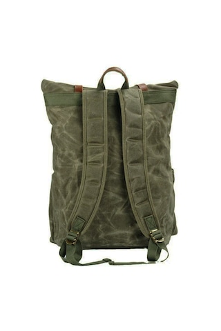 Diwu Retro Mumlu Kanvas Deri Büyük Outdoor Sırt Çantası Yeşil Çok Renkli