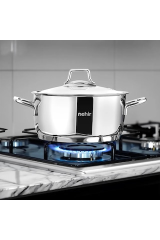 Nehir Silver Klasik 8 Parça Paslanmaz Çelik Tencere Seti