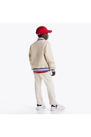 Tommy Hilfiger Twill Badge Varsity Çocuk Bej Ceket Kb0kb09367 Bej