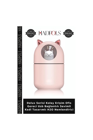 Delux Serisi Kolay Erişim Ofis Gereci Usb Bağlantılı Sevimli Kedi Tasarımlı H2o Nemlendirici