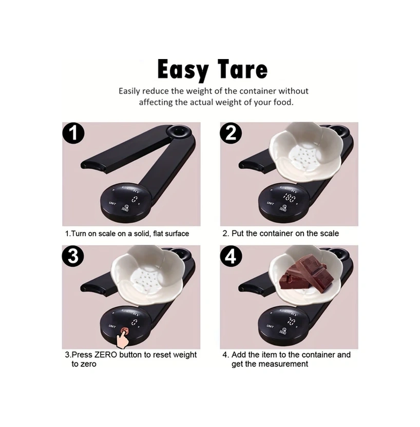 Willowhaven Siyah 1 Adet Camry Mutfak Terazisi Hassas Led Ekran Katlanır Gram Ve Ounce Kompakt Tare Fonksiyonu