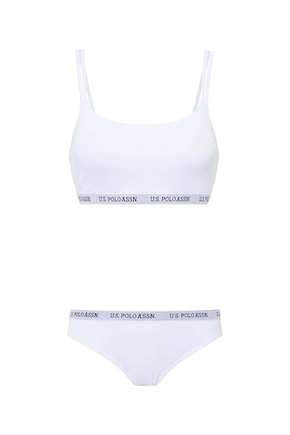 U.S. Polo Assn. Kadın Beyaz Büstiyer Slip Set 65004