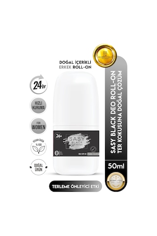 Sasy Black Antiperspirant Deo Doğal Içerikli Kadın Roll On 50 Ml