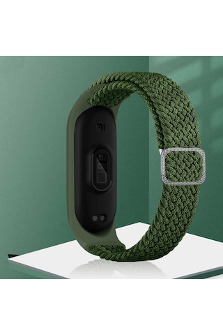 Xiaomi Mi Band 6 Uyumlu Krd-49 Örgü Zore Kordon-colorful Green