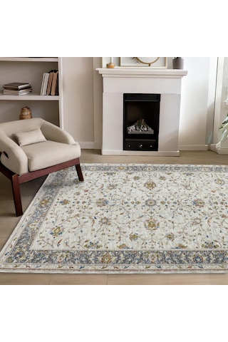 Motto Vintage Modern Dokuma Halı Oturma Odası Salon Halısı Y961d Wv15