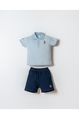 U.S. Polo Assn. Erkek Bebek 2 Li Şort T-şhirt Takım Mavi-2348 Mavi