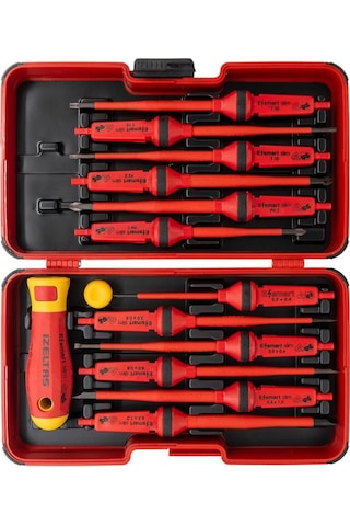 İzeltaş 1400 İzoleli 1000 V Elektro Slim Tornavida Seti 14 Parça - 14000005342