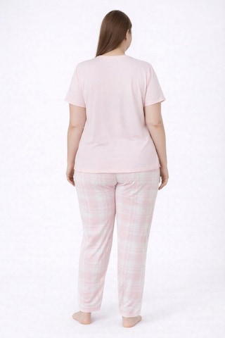 Pemilo Kadın 2005-12 Büyük Beden Kısa Kol Likralı Pijama Takımı SOMON