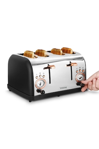 Yasomi YK-628T 4 Dilimli Geniş Yuvalı Ekmek Kızartma Makinesi