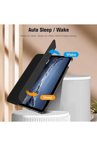 İpad Uyumlu 11 A16 2025 10. Nesil 10.9 Kılıf Akıllı Smart Kalem Bölmeli + Ekran Koruyucu + Kalem