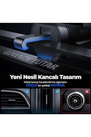 Woyax Kancalı Araç İçi Premium Telefon Tutucu - Araba Telefon Tutacağı Havalandırma İçin