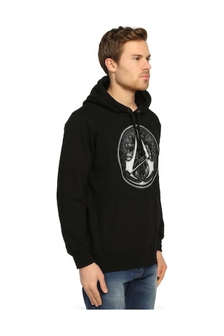 Bant Giyim - Assassin'S Creed Siyah Kapşonlu Erkek Sweatshirt