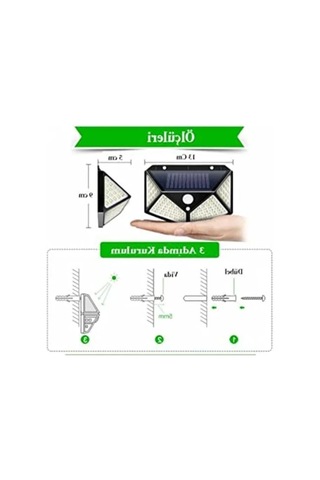 Su Geçirmez Güneş Enerjili Bahçe Aydınlatması - 100 Led Açık Lacivert