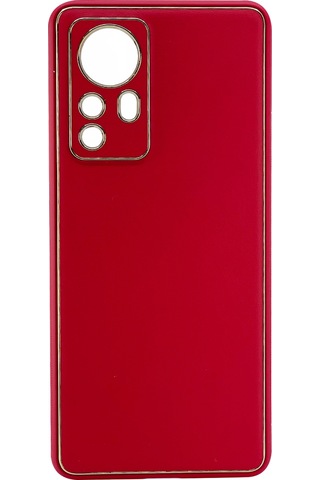 Nettech Xiaomi Mi 12 Pro Uyumlu Coco Leather Seri Arka Koruma Kılıf - Kırmızı Kırmızı