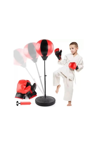 Clifton Boks Standı 90-120 Cm, Refleks Topu, Eldiven Seti, Siyah Çok Renkli
