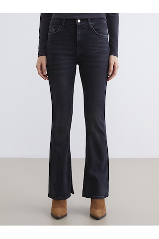 Lcw Jeans Siyah Flare Kadın Jean Pantolon