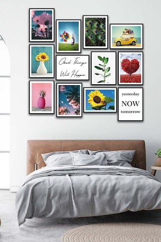 No77decor 12 Parça Modern Tarzda Sanatsal Mdf Tablo Seti