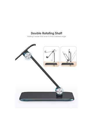 Vkemall Alüminyum Düzü Masası Tutucu: Telefon Ve Tablet İçin Katlanabilir Tek Eksenli Gümüş Masaüstü Şarj Üstü