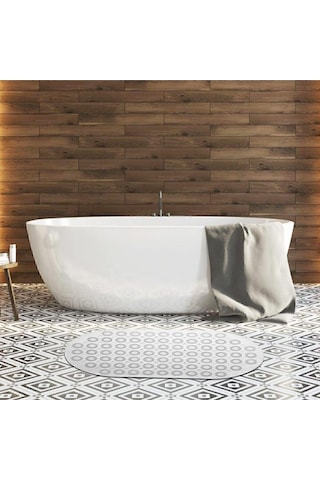 Dln Shop Masajlı Silikon Banyo Paspası Vantuzlu Banyo Ve Duş Kaydırmazı Beyaz Renk V-142 Beyaz
