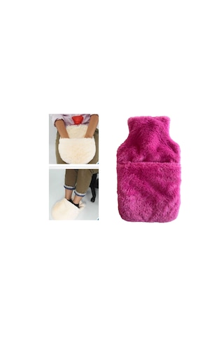 Sıcak Su Torbası Cepli Pembe Peluş Termofor 32,5x17,5cm 1500 Ml
