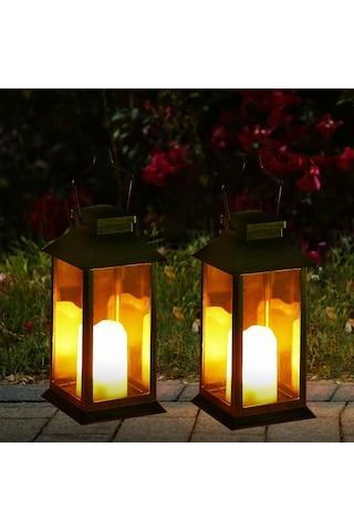 Tomshine Led'ler Ile Tomshine Güneş Enerjili Fener Işıkları Siyah