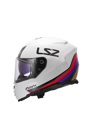 Ls2 Storm 2 Stark Beyaz-kırmızı-mavi-sarı Kask Beyaz-kırmızı