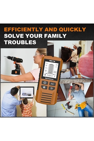 Xuweiwei Duvar Tarama Cihazi 5i 1 Arada Cok Fonksiyonlu Cubuk Bulucu Gelistirilmis Sensorler Turuncu