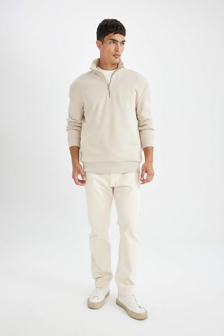 DeFacto Comfort Regular Fit Rahat Kalıp Fermuarlı Dik Yaka Basic Düz Sweatshirt X7405AZ24AUBG735