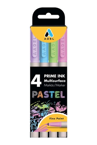 Adel Prime Ink Multisurface 4'lü Pastel Markör Genel