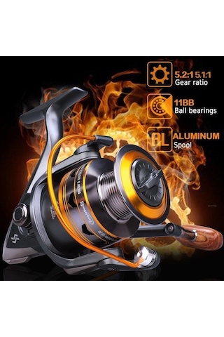 Novahub İplik Balıkçılık Reel 11bb Sazan Makarası, 3000 Bb, Tuzlu/tatlı Su Olta Takımı/