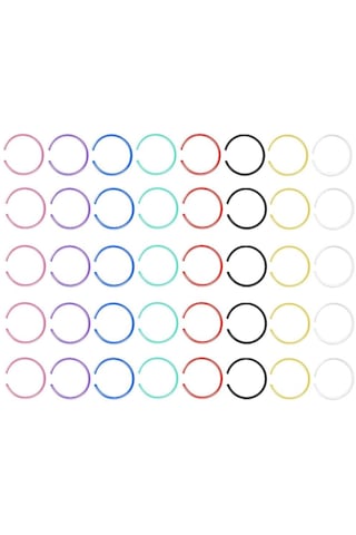 Suntek Kadınlar Kızlar Için Paslanmaz Çelik Halkası Hoop 40-adet---burun-halkaları Çok Renkli