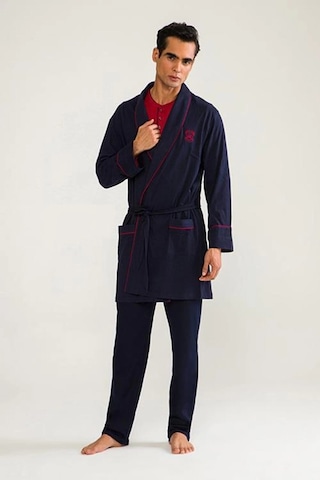 Alfa Aksesuar 03 D's Damat 03000 5'li Robdöşambr Erkek Damat Pijama Seti Lacıvert