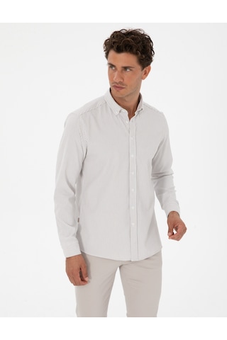 Pierre Cardin Erkek Vizon Gömlek Desenli 50311396-vr052 Vizon