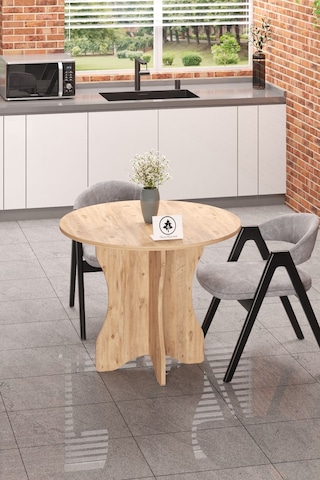 Yuvarlak Yemek Masası Mutfak Balkon Masası Çok Amaçlı Masa Atlantik Çam
