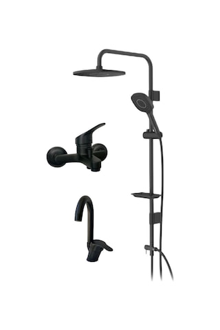 Armour Armatür Banyo Seti Siyah Siyah