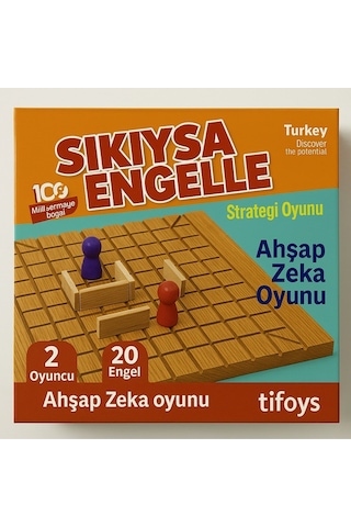 Sıkıysa Engelle Strateji Oyunu Ahşap Zeka Oyunu 2 Kişilik Taktik Oyunu