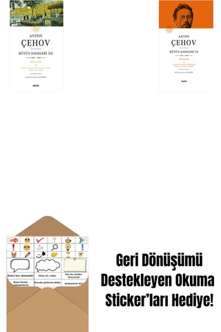 Anton Çehov Bütün Eserleri 12 + Anton Çehov Bütün Eserleri 11 Ciltli + Okuma Sticker'ları
