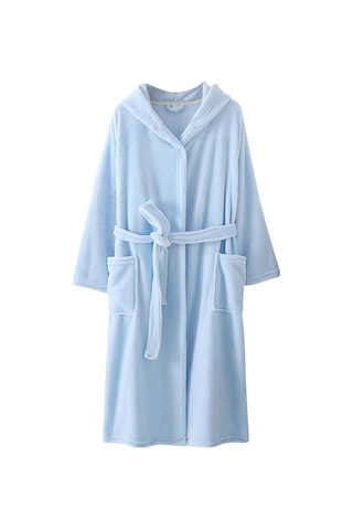 Flybuy Kadınlar İçin Kış Uyumlu Uzun Bornoz, Soğuk Geçirmez Ve Rahat Mavi