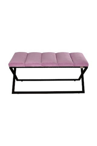 Varcera Black- Pembe Dilimli Model Puf & Bench & Koltuk & Oturma Bankı & Yatak Odası Önü
