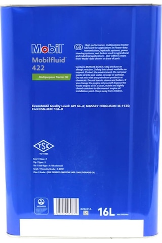 Mobil Mobilfluid 422 Traktör Şanzıman Yağı 16 L